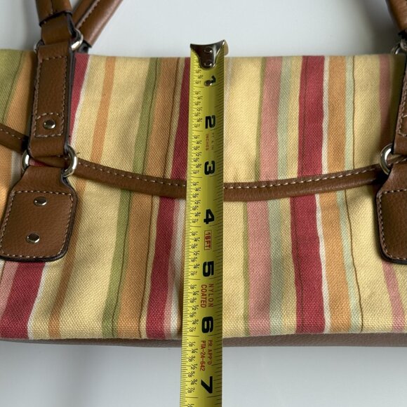 Colorful Striped Relic Shoulder Purse Multi-color Handbag - Picture 13 of 14
